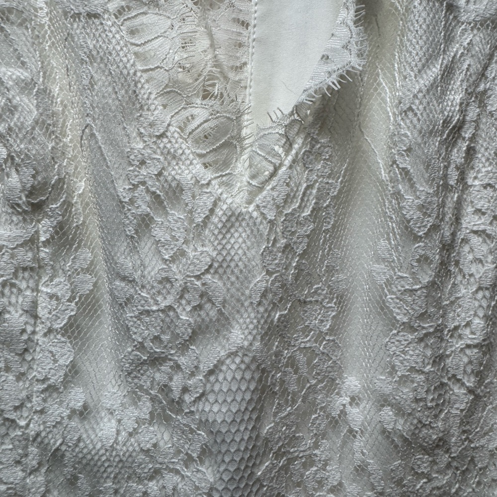 HARLYN Bridal White Lace Sleeveless Jumpsuit with full length pant size Medium - Picture 5 of 11